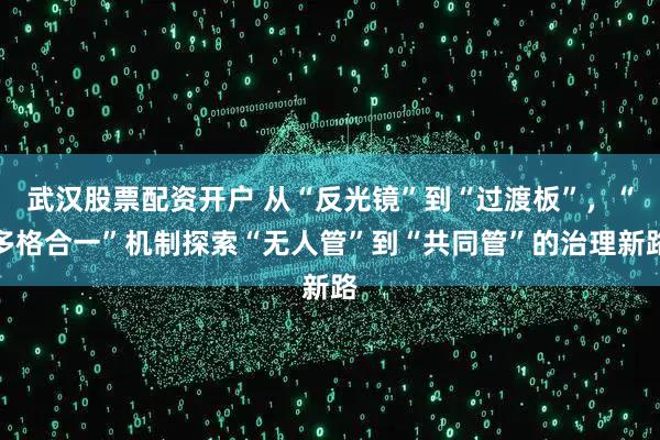 武汉股票配资开户 从“反光镜”到“过渡板”，“多格合一”机制探索“无人管”到“共同管”的治理新路